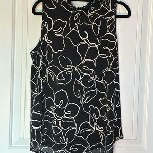 Chic Black and White Floral Blouse